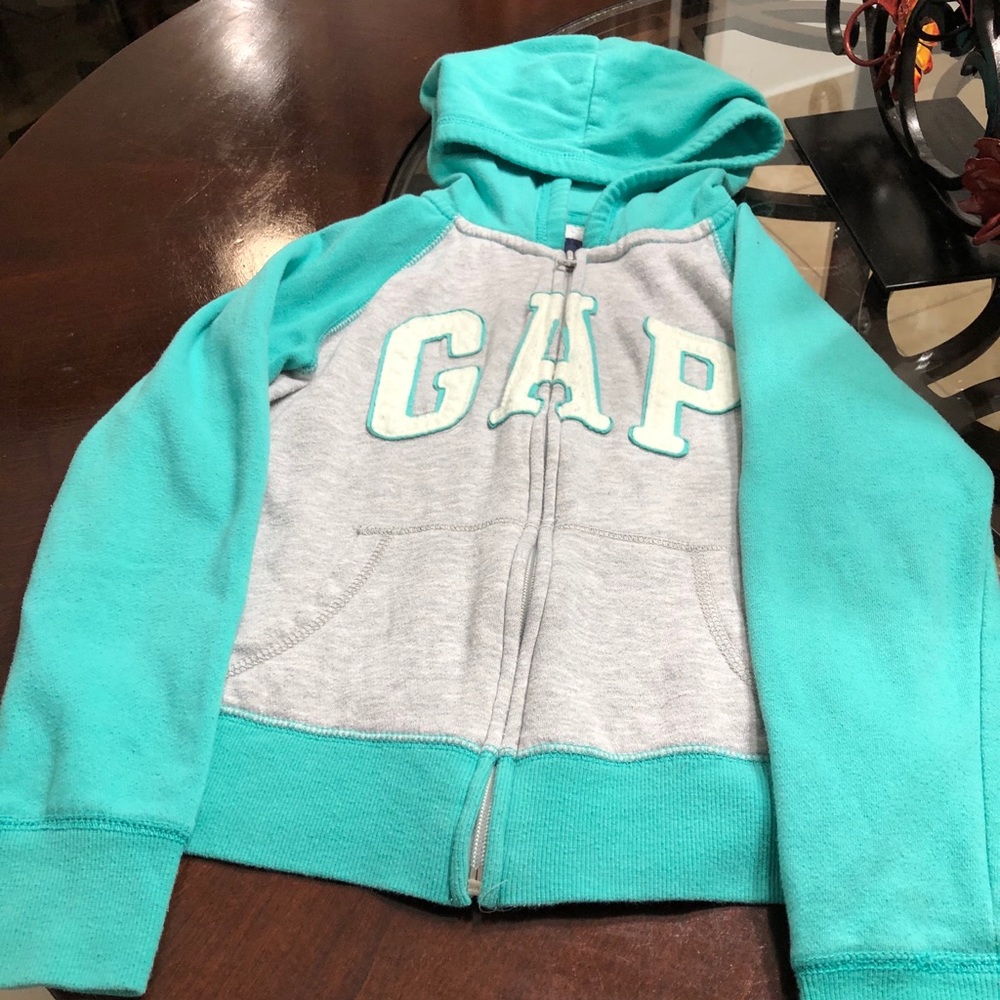 - - Gap girl's hooded coat, green - gray.  size 10